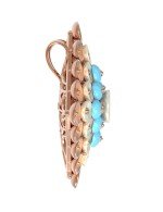 Подвеска из золота c бирюзой и перламутром