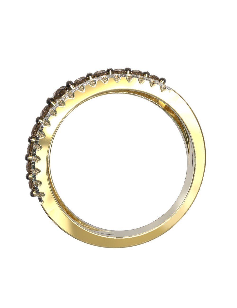 Кольцо из лимонного золота c бриллиантами