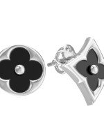 Серьги из белого золота c ониксом