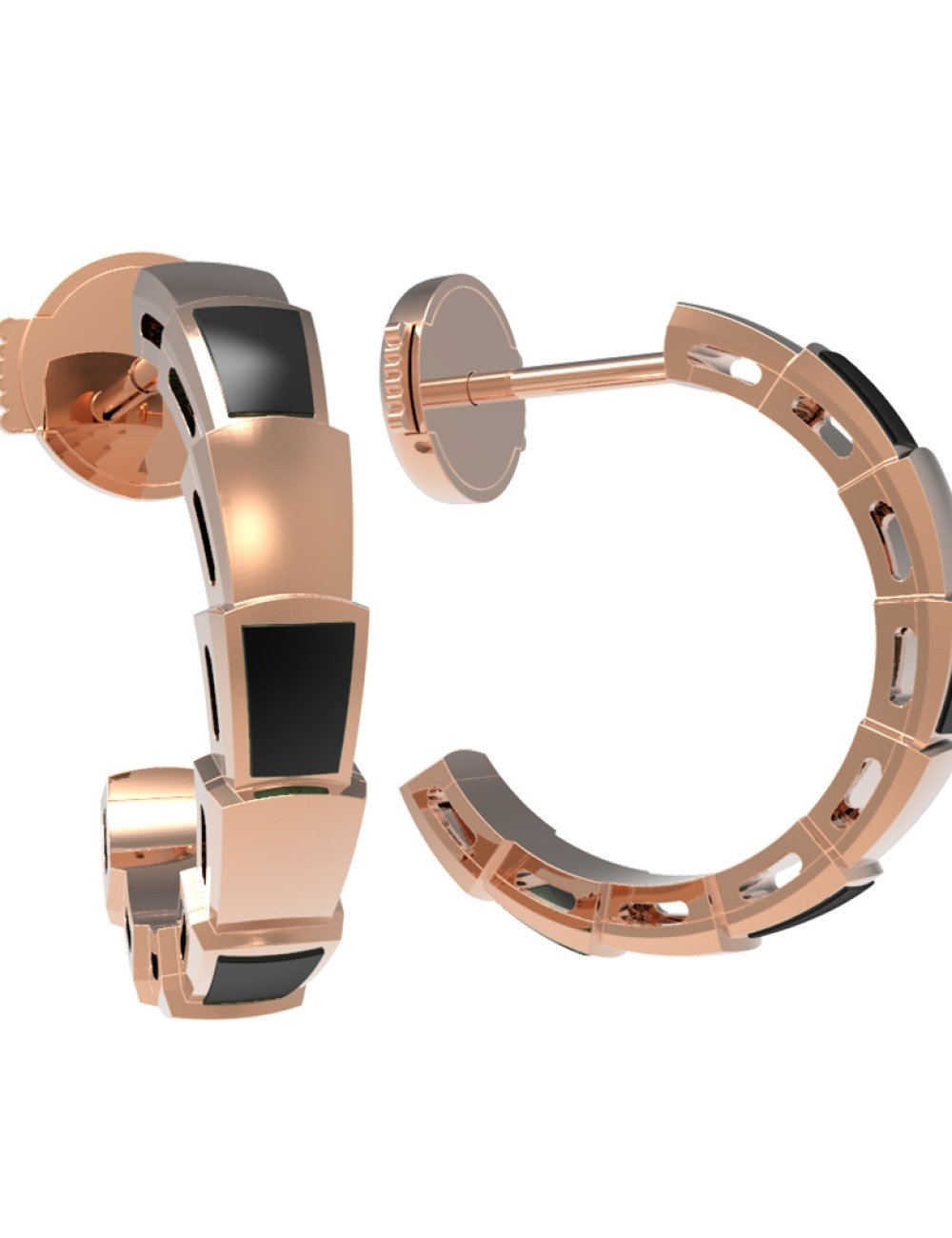 Серьги из золота c ониксом