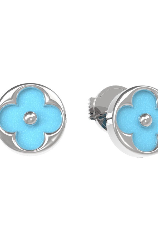 Серьги из белого золота c бирюзой