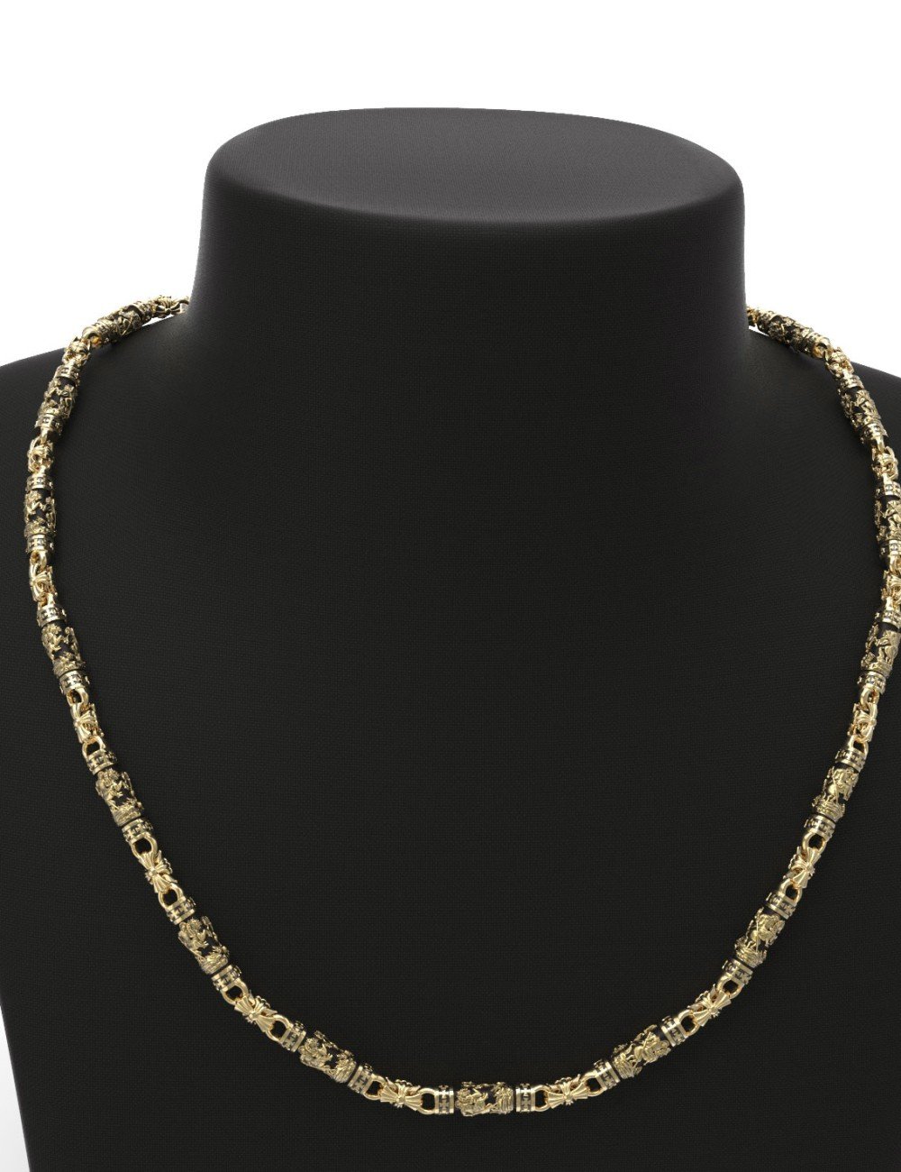 Цепь из лимонного золота c эбеновым деревом