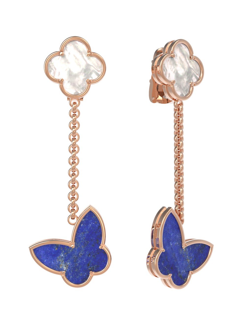 Серьги из золота c лазуритом и перламутром