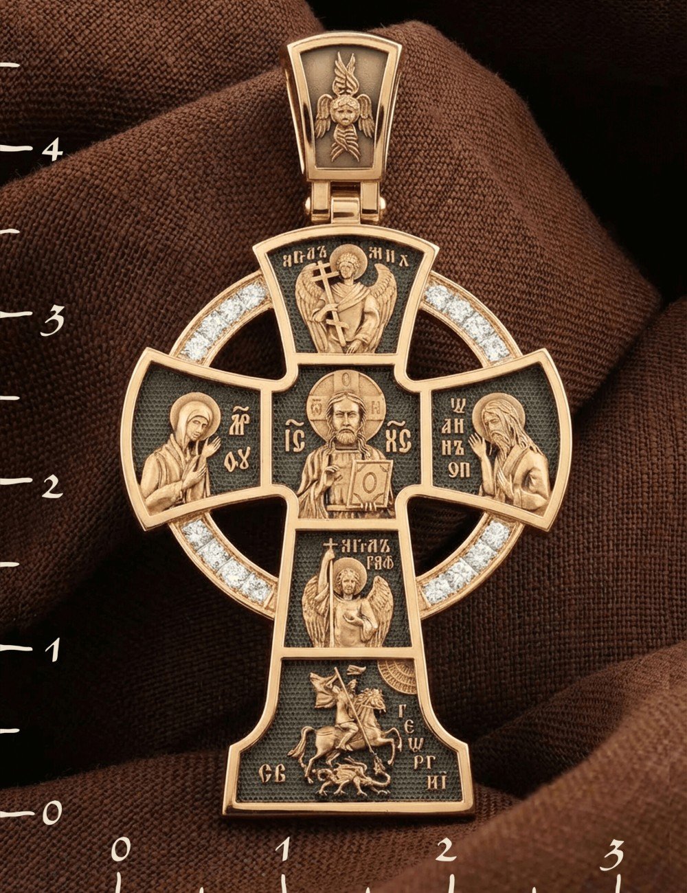 Крест из золота c бриллиантами