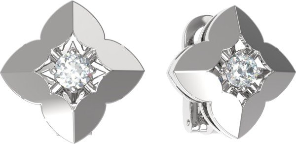 Серьги из белого золота c бриллиантами