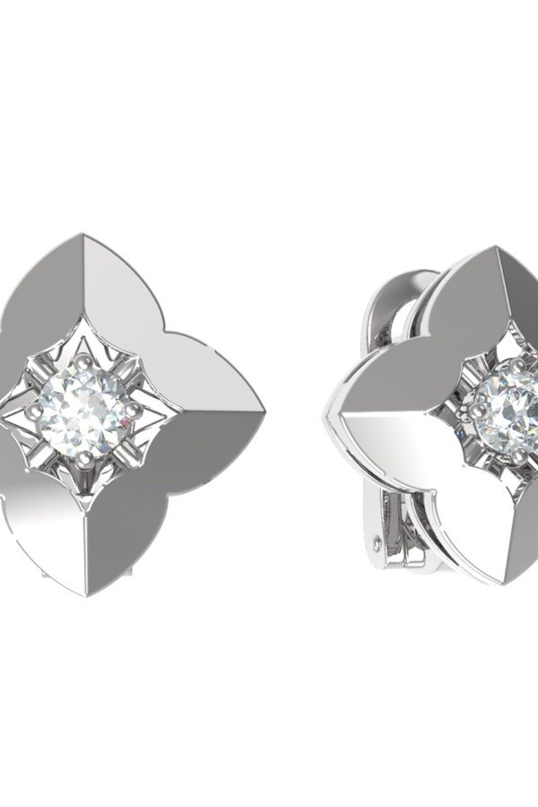 Серьги из белого золота c бриллиантами