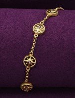 Браслет из лимонного золота c бриллиантами, ониксом и перламутром