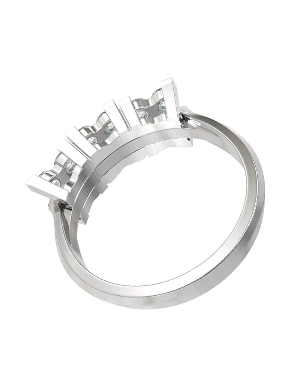 Кольцо из белого золота c бриллиантами