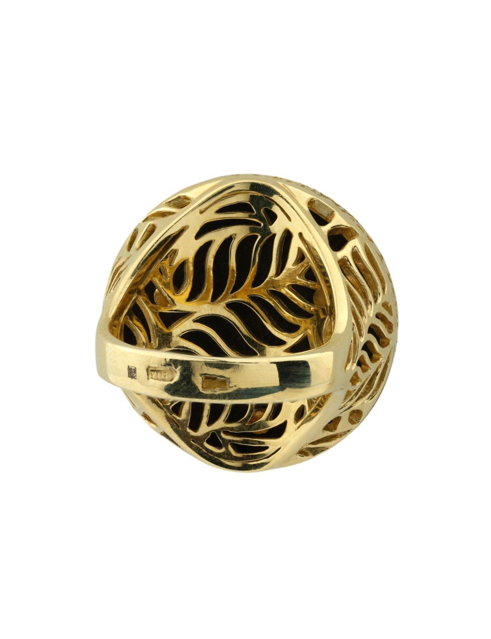 Кольцо из лимонного золота c эбеновым деревом