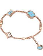 Браслет из золота c бриллиантами, бирюзой и перламутром