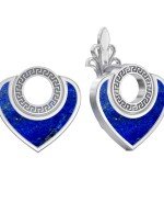 Серьги из белого золота c лазуритом