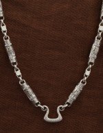 Цепь из белого золота c эмалью и бивнем мамонта