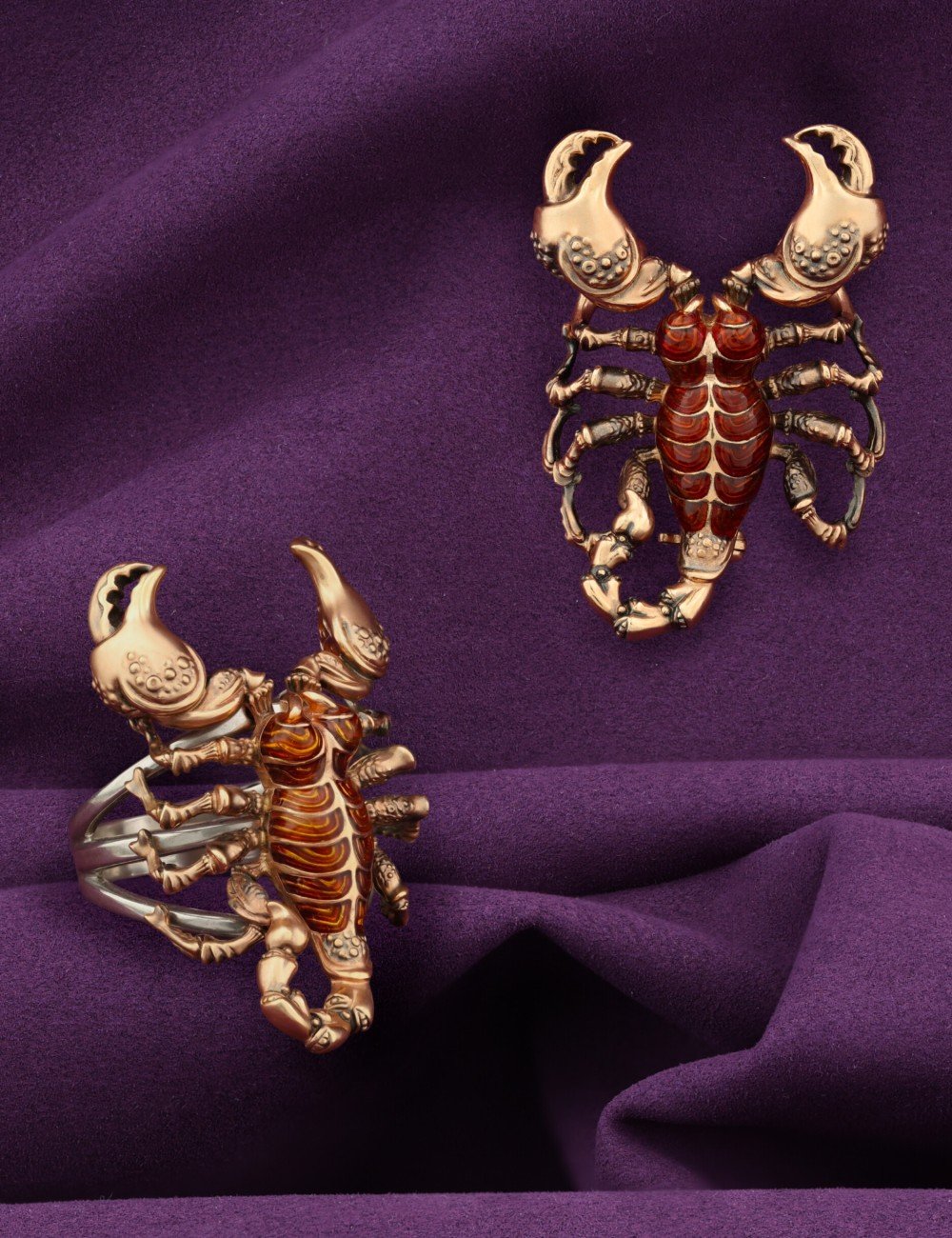 Кольцо из золота c эмалью