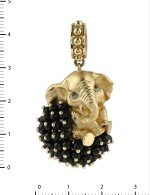 Подвеска из лимонного золота c эмалью и ониксом