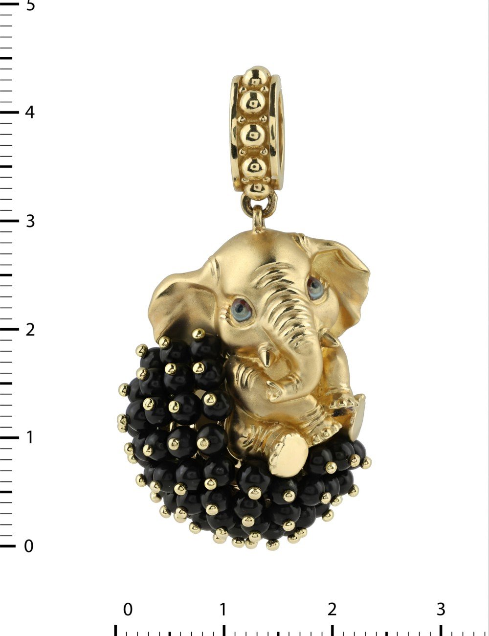 Подвеска из лимонного золота c эмалью и ониксом