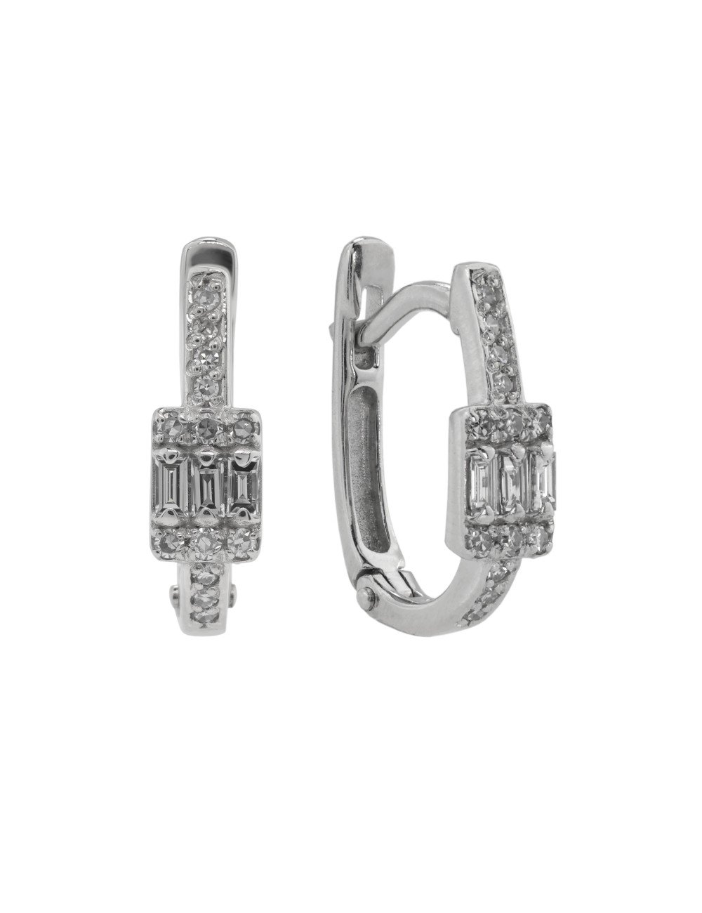 Серьги из белого золота c бриллиантами