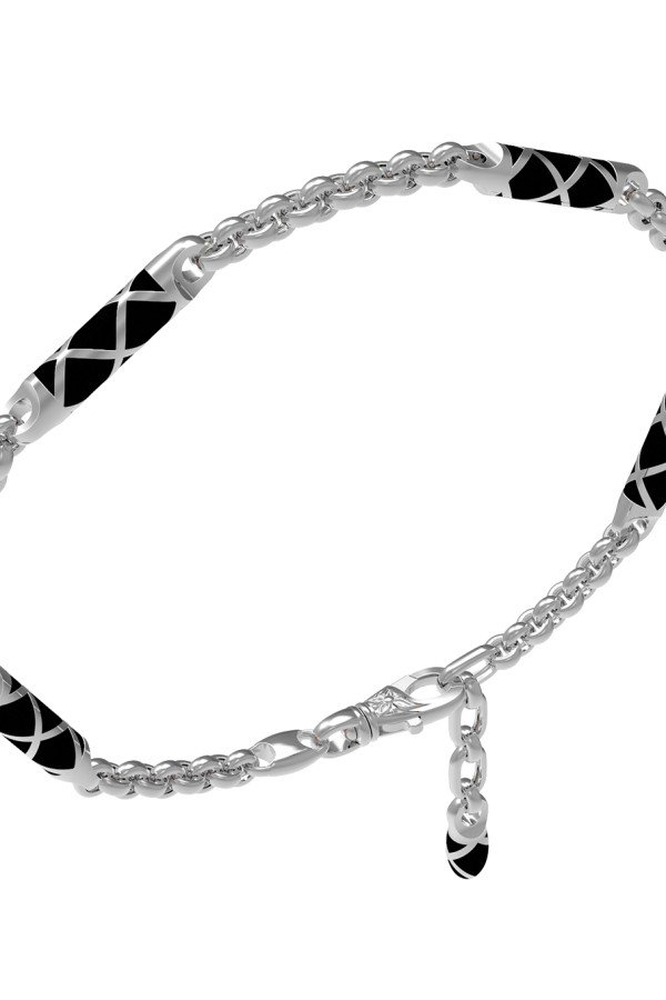 Браслет из белого золота c эмалью