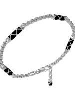 Браслет из белого золота c эмалью