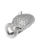 Кольцо из белого золота c бриллиантами и изумрудом