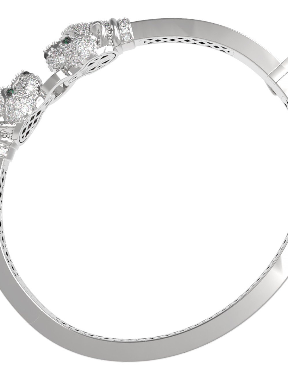 Браслет из белого золота c бриллиантами и изумрудом
