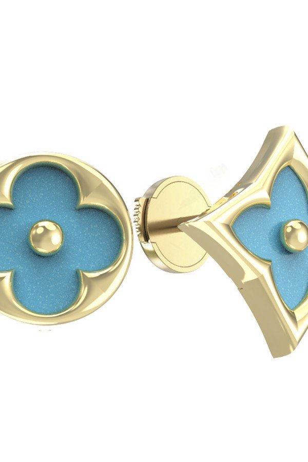 Серьги из лимонного золота c бирюзой