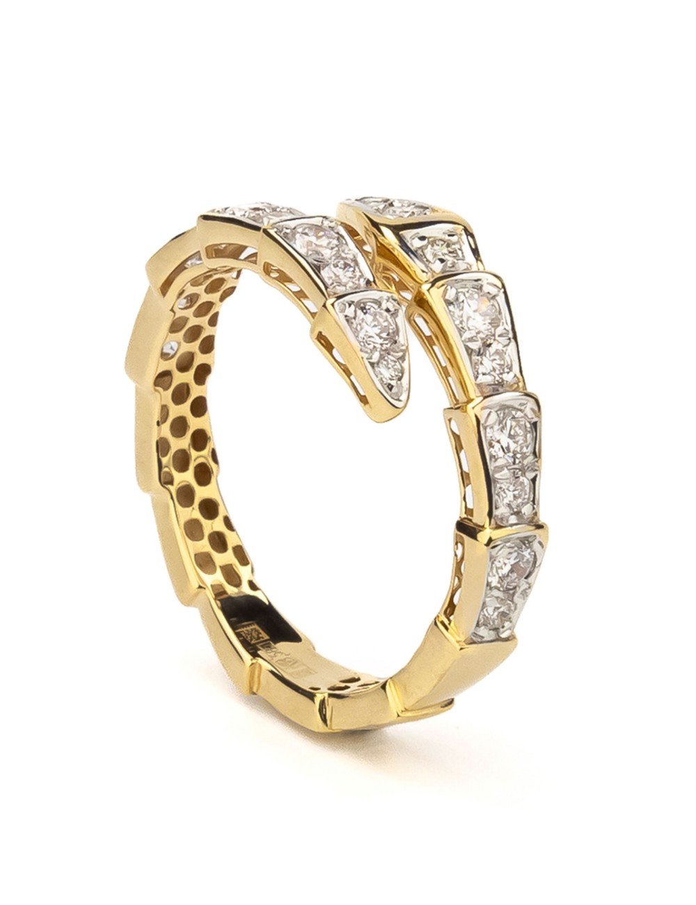 Кольцо из лимонного золота c бриллиантами