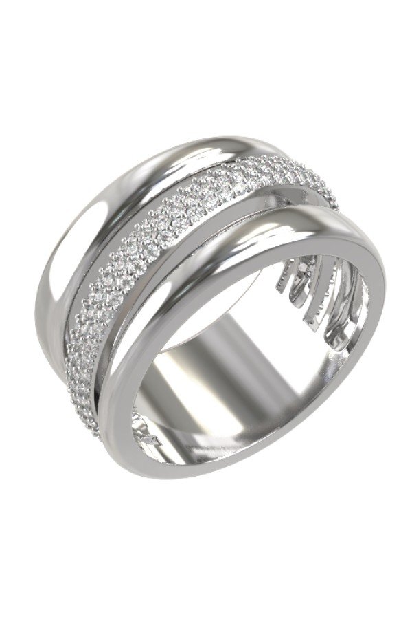 Кольцо из белого золота c бриллиантами