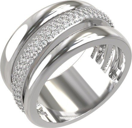 Кольцо из белого золота c бриллиантами