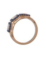 Кольцо из золота c бриллиантами и сапфиром