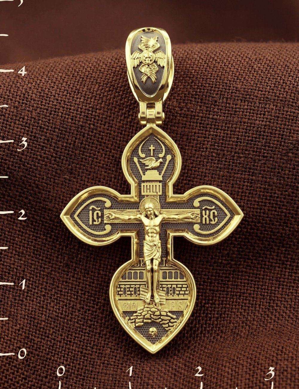 Крест из лимонного золота