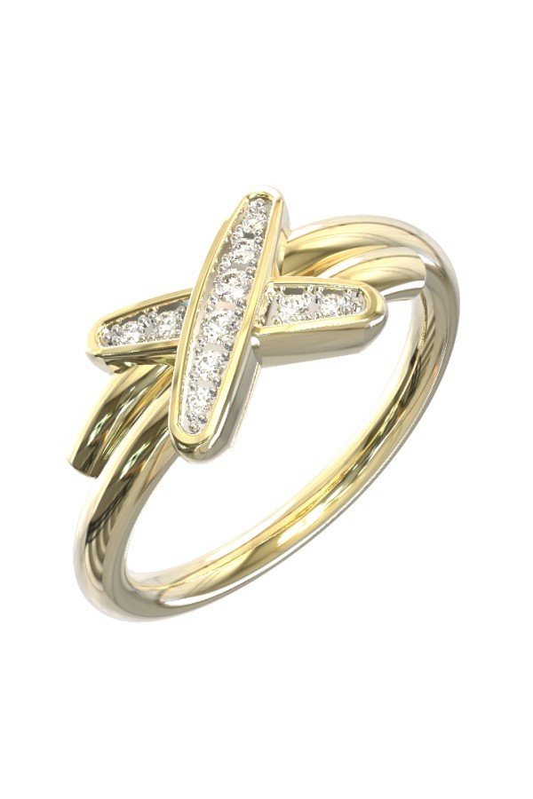 Кольцо из лимонного золота c бриллиантами