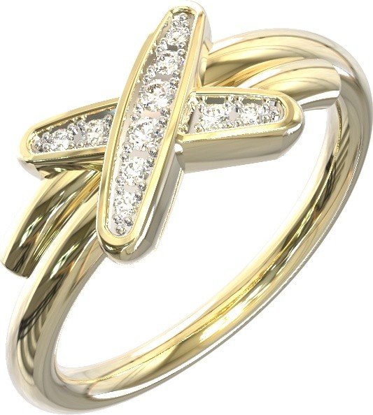 Кольцо из лимонного золота c бриллиантами