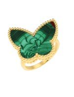 Кольцо из лимонного золота c малахитом