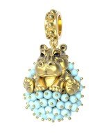 Подвеска из лимонного золота c эмалью и бирюзой