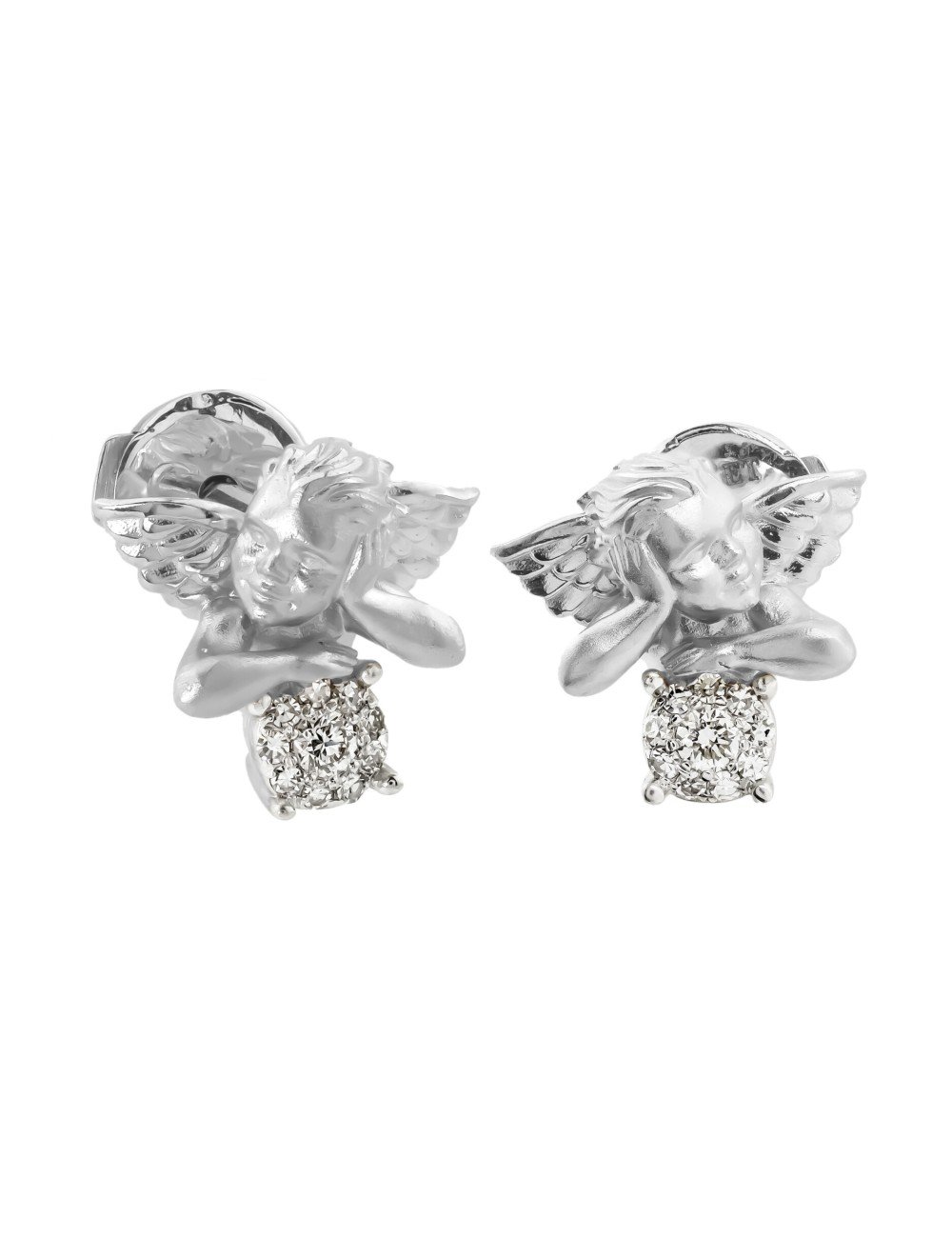 Серьги из белого золота c бриллиантами