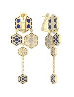 Серьги из лимонного золота c лазуритом и перламутром