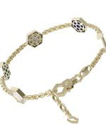 Браслет из лимонного золота c лазуритом, малахитом и перламутром