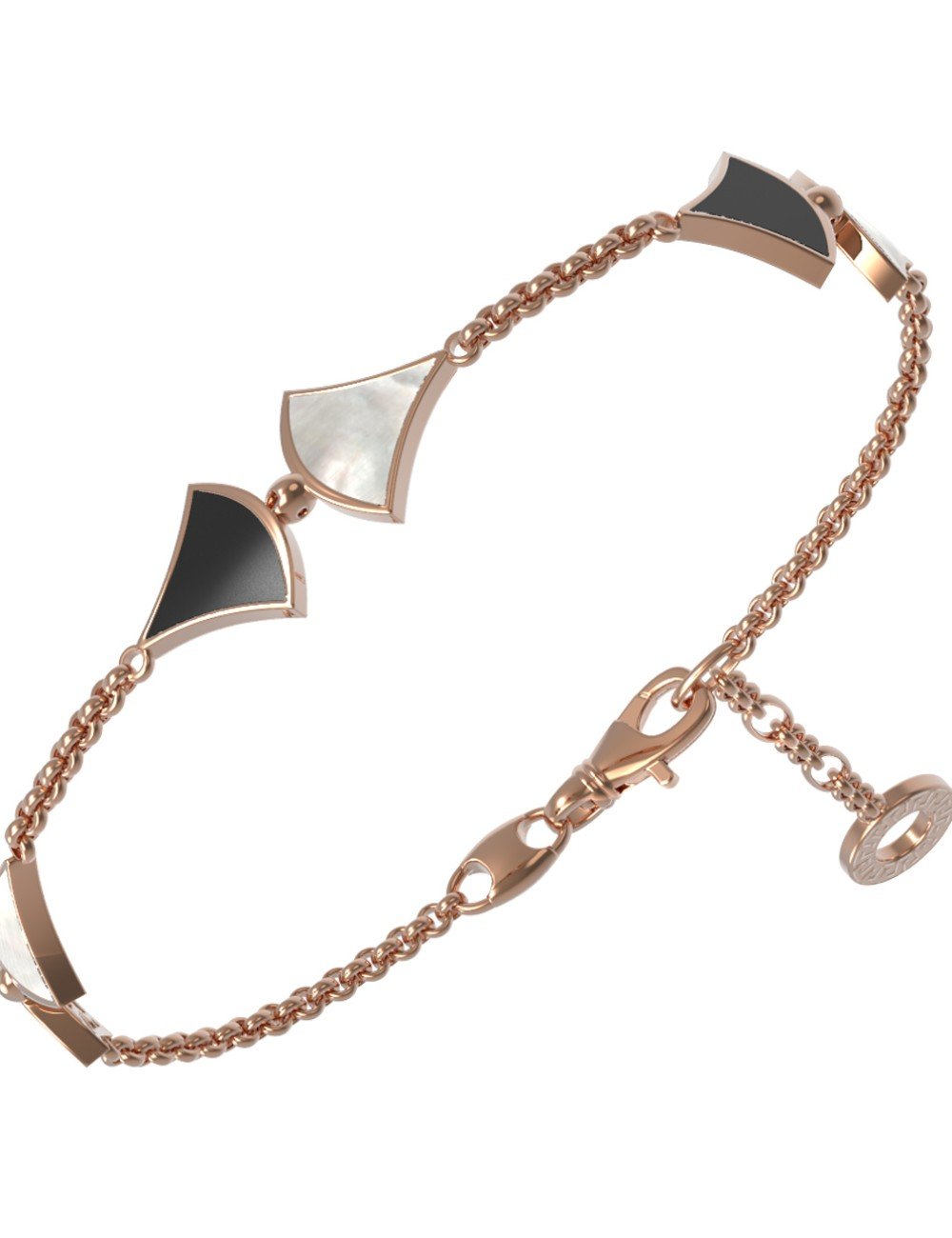 Браслет из золота c ониксом и перламутром