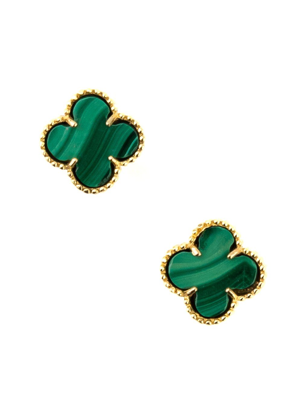 Серьги из лимонного золота c малахитом