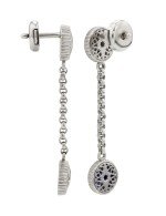 Серьги из белого золота c бриллиантами, лазуритом и перламутром