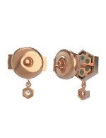 Серьги из золота c бриллиантами и малахитом