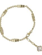 Браслет из лимонного золота c перламутром