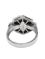 Кольцо из белого золота c бриллиантами и ониксом