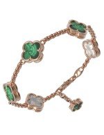 Браслет из золота c малахитом и перламутром