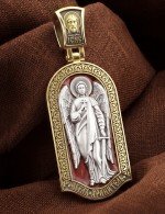 Образок из лимонного золота c эмалью