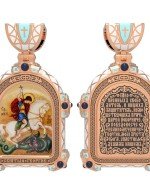 Образок из золота c эмалью и иконописью