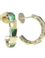 Серьги из лимонного золота c малахитом