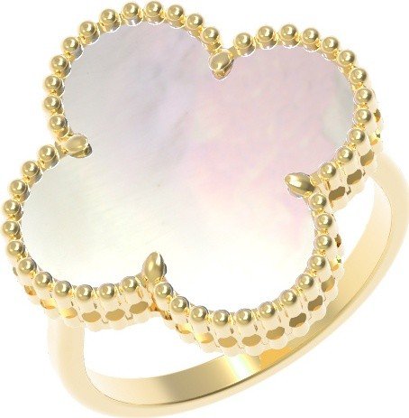 Кольцо из лимонного золота c перламутром