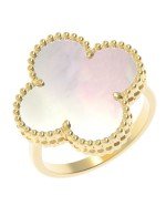 Кольцо из лимонного золота c перламутром