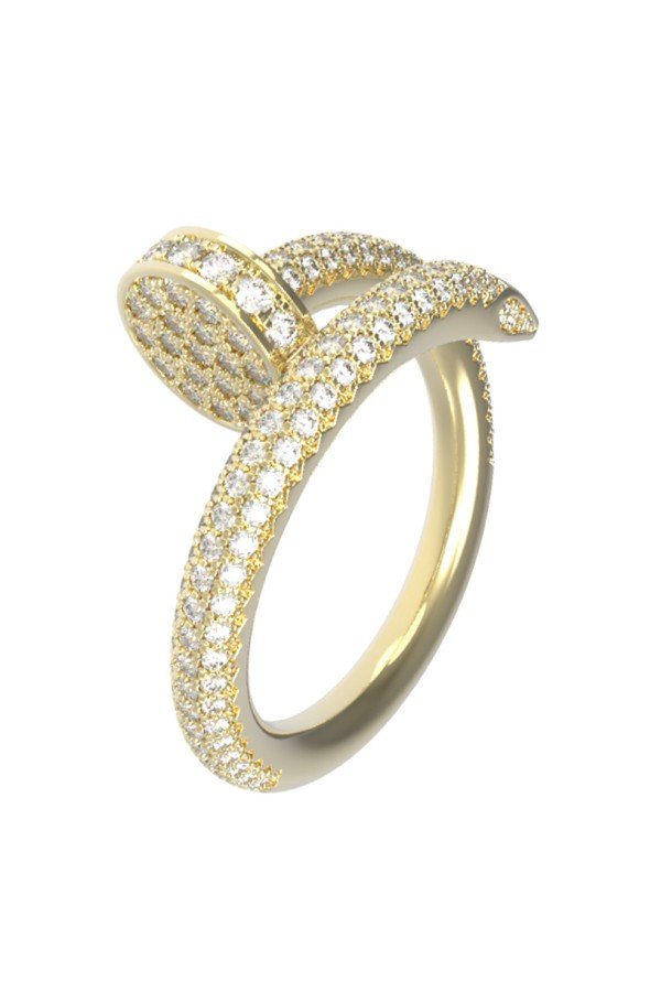 Кольцо из лимонного золота c бриллиантами